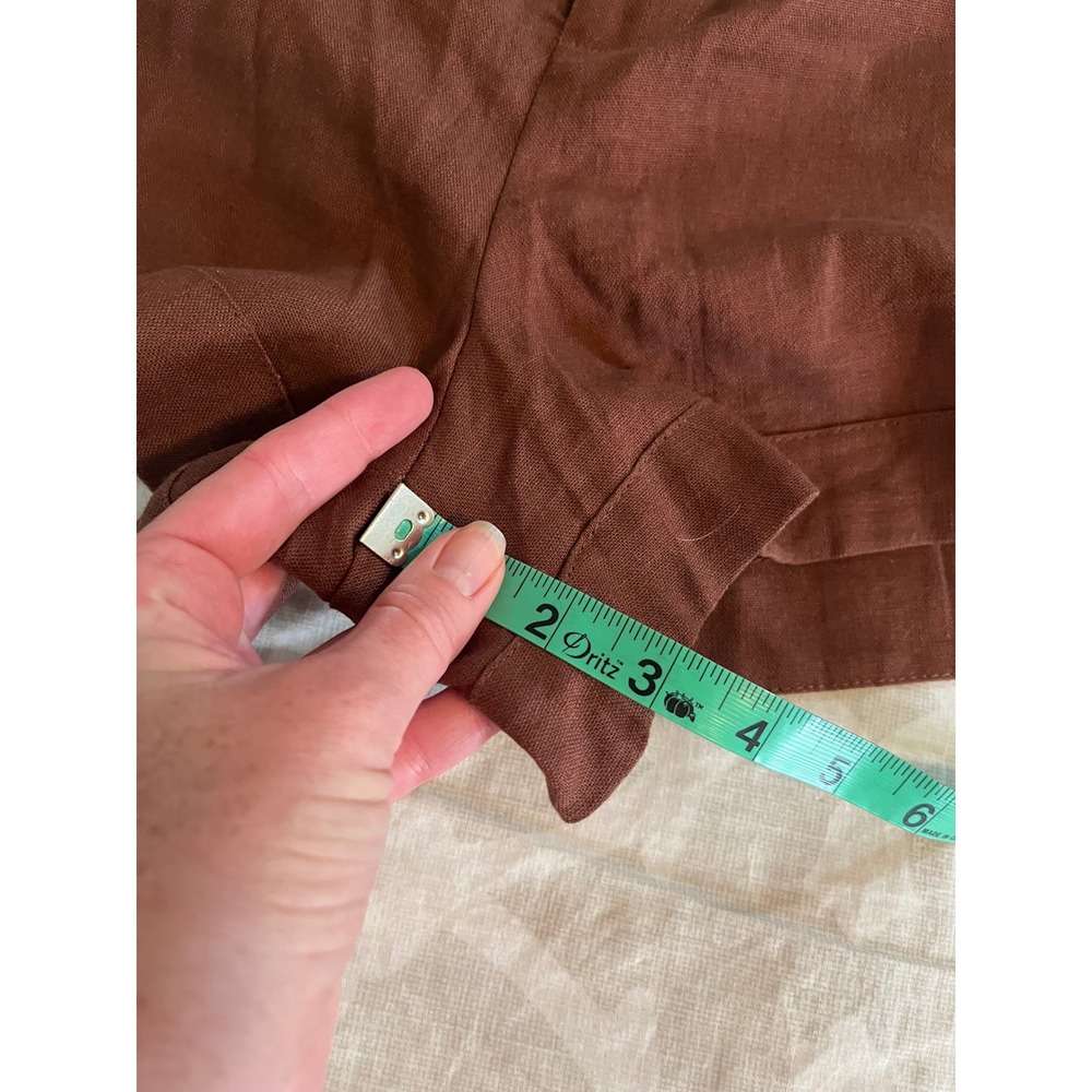 House of Harlow 1960 Brown Linen Blend High Rise Shorts Women's Small - Picture 7 of 9